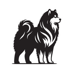 Minimalist Alaskan Malamute silhouette designed for versatility - Alaskan Malamute illustration - minimal Alaskan Malamute vector - dog silhouette
