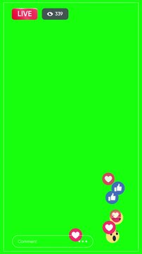 Facebook Live Screen Animation HD Vertical On Green Screen
