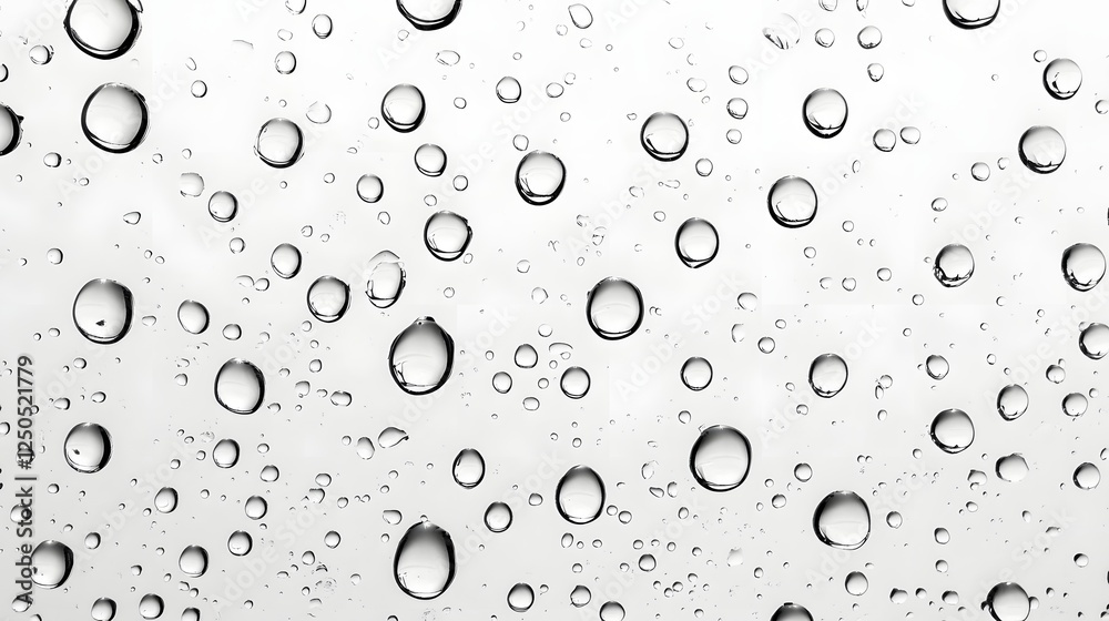 Leinwandbilder isolated and captivating transparent water droplets delicately resting on a pristine white backgroun