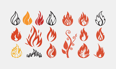 Fire flame logo vector illustration design template. vector fire flames sign illustration isolated. fire icon