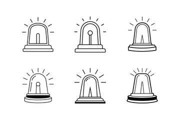 emergency siren icon line art vector illustration