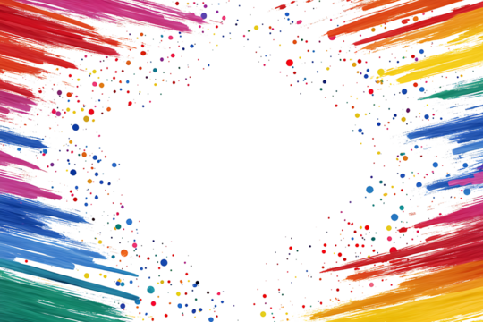 abstract background with colorful pencils isolated on white background PNG.AI GENERATED