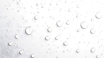 Isolated transparent water droplets or bubbles against a clean pure white background  Minimalist abstract macro photography showcasing the natural beauty and elegance of water in its simplest form