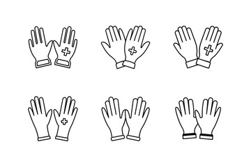 Obraz premium medical gloves line art vector illustration