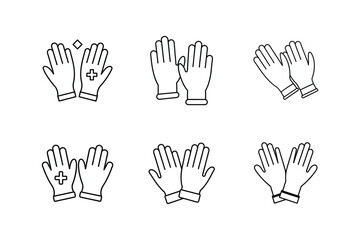 medical gloves icon line art vector illustration