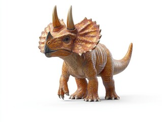 Realistic Dinosaur Model on White Background for Educational Purposes and Learning Activities