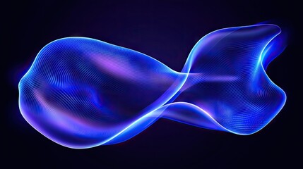 Abstract blue energy wave flow, dark background, digital art, website design