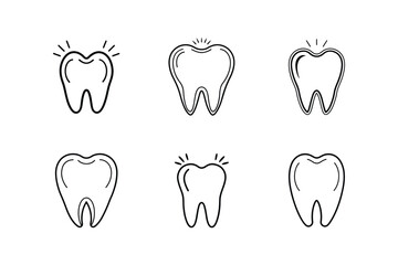 tooth icon line art vector illustration