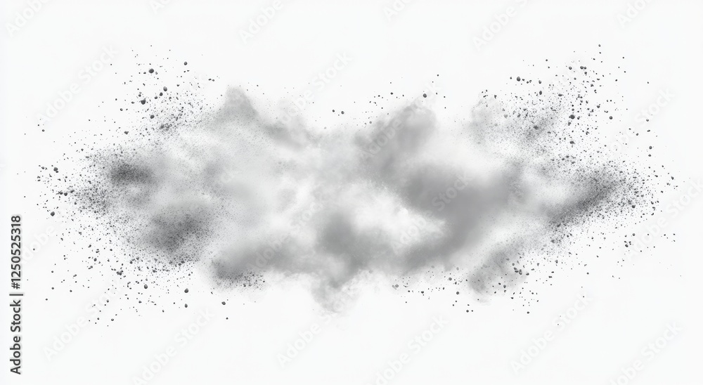 Poster isolated white powder splash on clean background capturing dynamic motion and texture in artistic ab