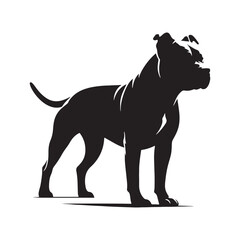 Artistic American Staffordshire Terrier silhouette emphasizing its strong build - American Staffordshire Terrier illustration - minimal American Staffordshire Terrier vector - dog silhouette
