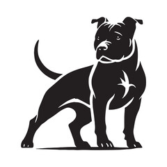 American Staffordshire Terrier silhouette designed for contemporary projects - American Staffordshire Terrier illustration - minimal American Staffordshire Terrier vector - dog silhouette
