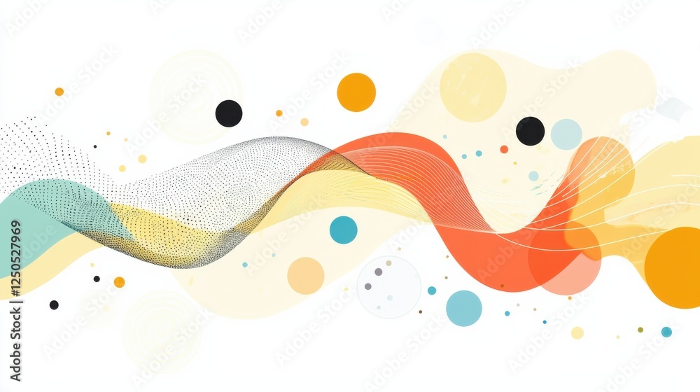 Poster dynamic abstract art waveforms digital space graphic design colorful environment artistic viewpoint 