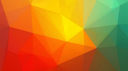 Obraz premium Vibrant Abstract Polygonal Background – Colorful Low Poly Geometric Texture in Red, Orange, Yellow, and Green Tones – Modern Digital Art for Wallpapers, Banners, and Graphic Design