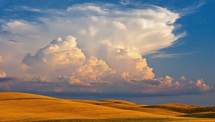 Golden Field Under a Dramatic Sky