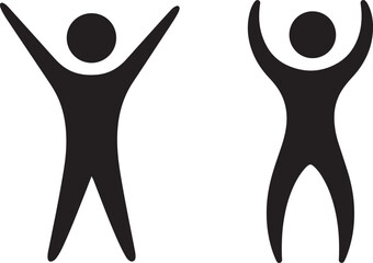 Original name(s): Abstract Human Figures male and female with Arms Up for Positive Emotion