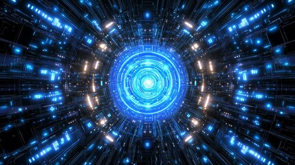 Abstract Futuristic Technological Tunnel