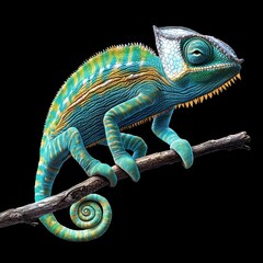 Obraz premium Vibrant Chameleon on a Branch