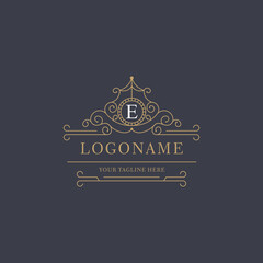 Letter E Luxury. elegant with logo vector, Creative Lettering Logo Vector Illustration.