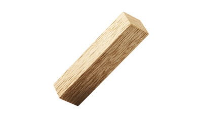 Wooden block, isolated, studio shot, natural grain, design element