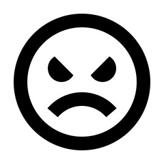 Emoticon Angry - Simple Minimalist Emoji Flat Icon 