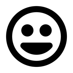 Emoticon Laughing - Simple Minimalist Emoji Flat Icon 