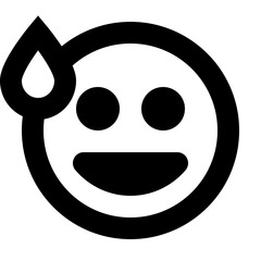 Emoticon Laughing - Simple Minimalist Emoji Flat Icon 