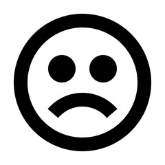 Emoticon Sad - Simple Minimalist Emoji Flat Icon 