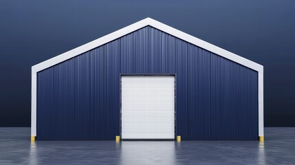 Fototapeta premium Modern Industrial Building: A contemporary industrial structure stands proudly, its sleek design and robust construction symbolizing functionality and progress.