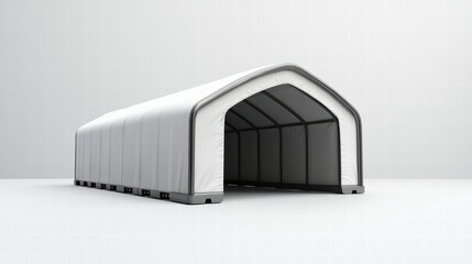 Industrial Shelter: A modern, industrial shelter with a sturdy structure and streamlined design, perfect for storage or protection. 
