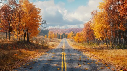 Obraz premium Rain with fog in autumn on a street
