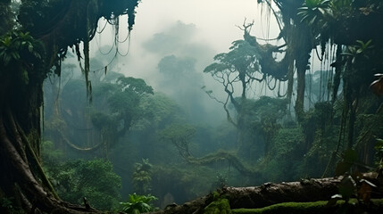 Rainforest shrouded in smog