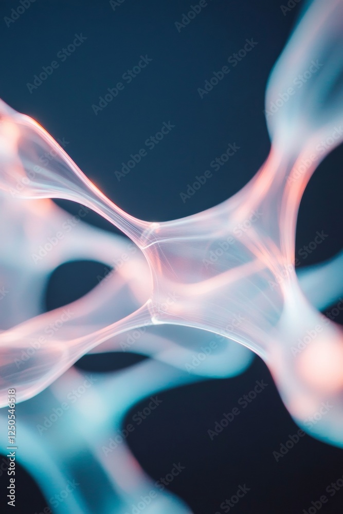 Poster Surreal Neuroprogramming Visuals Translucent Neural Patterns on Glass Surface in Ambient Light for Digital Marketing and Innovative Tech Applications