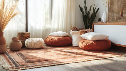 modern living room interiour  with sofa and colorful background