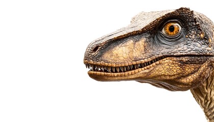 Close up of a dinosaur head profile view