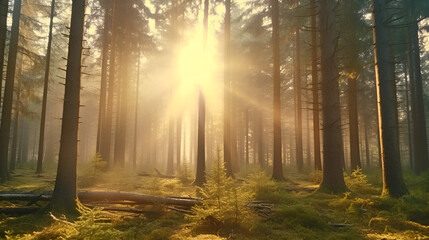 Obraz premium Toxic pollution in pine forest