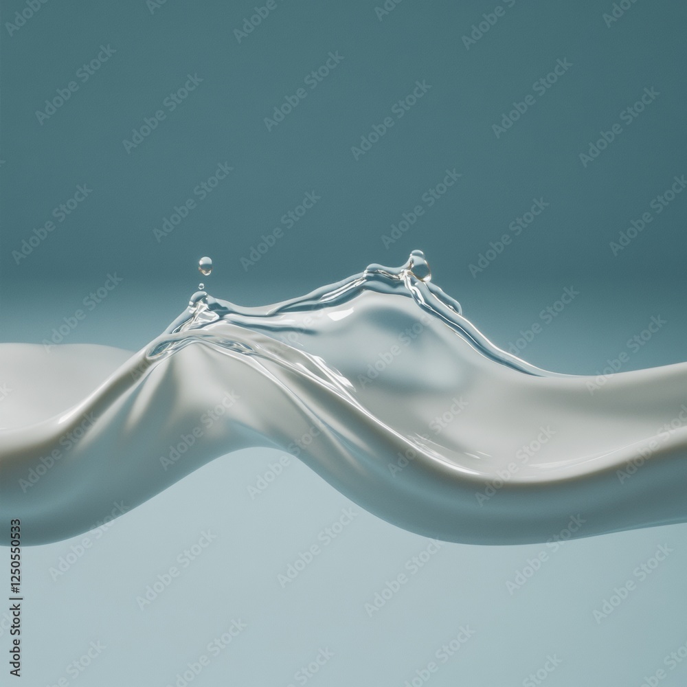 Poster fluid dynamics aesthetics viscous liquid collision and water droplet motion on smooth surface - visu