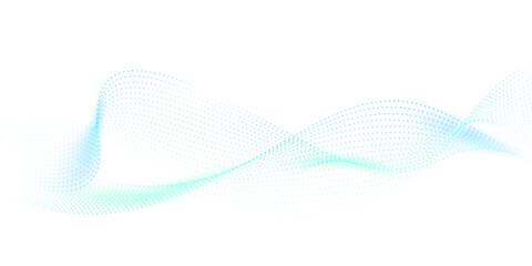 Flowing particles form waves, a gradient light pattern. modern technology background Vector illustration