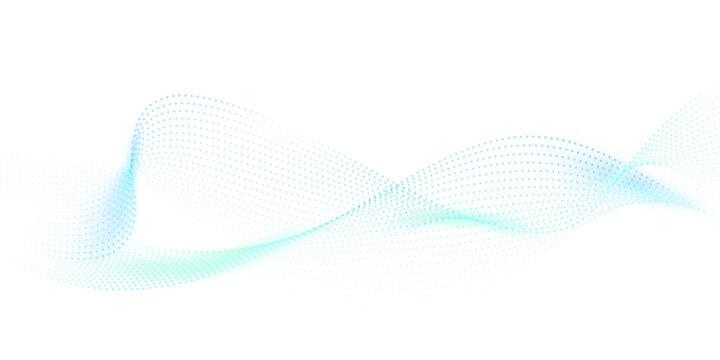 Flowing particles form waves, a gradient light pattern. modern technology background Vector illustration