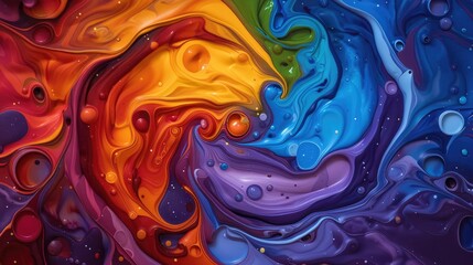 Obraz premium Vibrant abstract swirl of colors digital artwork colorful background fluid design artistic perspective visual inspiration