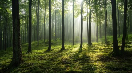 Obraz premium quiet, forest, trees, peaceful