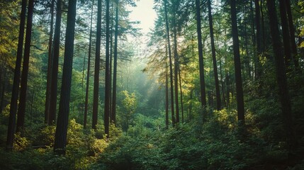 Fototapeta premium quiet, forest, trees, peaceful