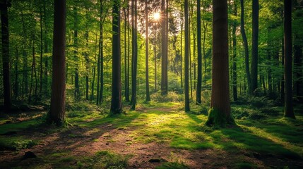 quiet, forest, trees, peaceful