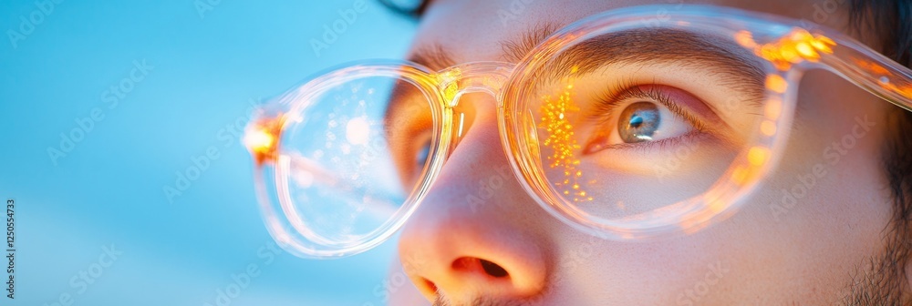 Poster trend-setting eyewear transparent luminous frames with reflective light effects - fashion forward ac