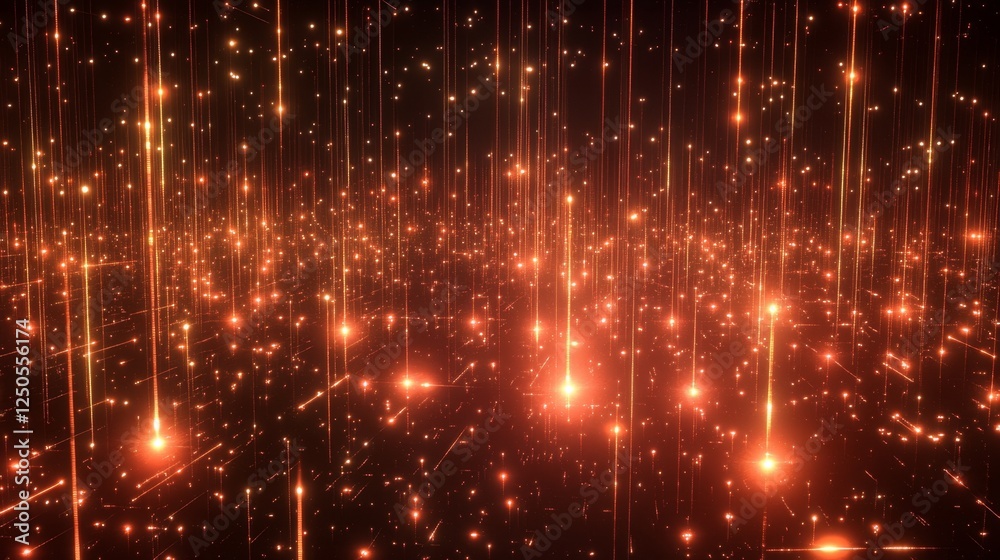 Poster navigating the digital labyrinth of glowing nodes virtual space interactive experience cyber environ