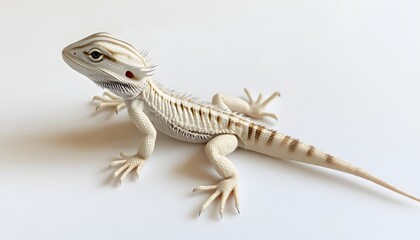 Fototapeta premium Juvenile Bearded Dragon Displays Unique Stripe Pattern