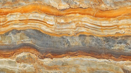 Layered Onyx Stone Showing Rich Brown and Orange Hues