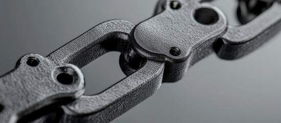 Strong and durable metal link connection for reliable fastening in industrial applications and external structure installations.