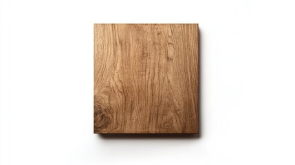 Naklejka premium Light Wooden Square Panel with Natural Grain and Texture Isolated on White Background for Design and Decoration Use