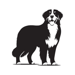 Bernese Mountain Dog silhouette with soft edges and clean lines - Bernese Mountain Dog illustration - minimal Bernese Mountain Dog vector 
