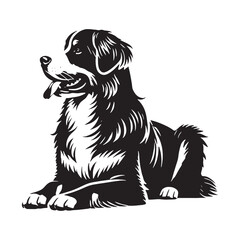 Simplistic Bernese Mountain Dog silhouette with bold design - Bernese Mountain Dog illustration - minimal Bernese Mountain Dog vector 
